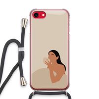 Fresh coffee: iPhone SE 2020 Transparant Hoesje met koord