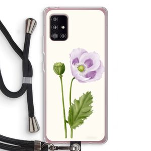 Purple poppy: Samsung Galaxy A51 5G Transparant Hoesje met koord