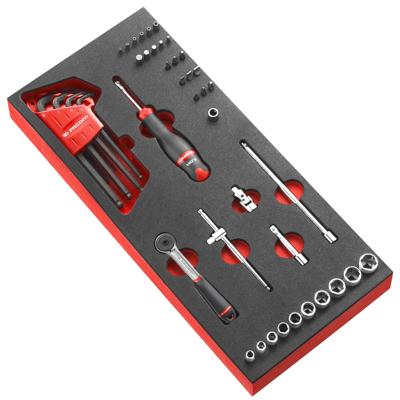 Facom Module Foam | 6-kant Metrische Doppen | 1/4" - 46 Stuks - R.161B - MODM.R161-36PB