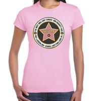 Verkleed T-shirt dames - roze -  Most brilliant and famous - fout/goud/stout