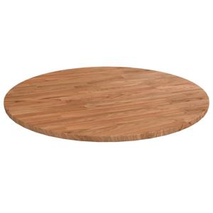 Tafelblad rond 60x1,5 cm bewerkt massief eikenhout lichtbruin