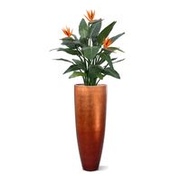 Strelitzia kunstplant deluxe in Baq Metallic Silver leaf Partner matt copper - compleet