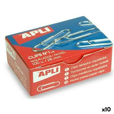 Clip Apli Nº 1½ Zilverkleurig Metaal Nikkel 26 mm (10 Stuks)