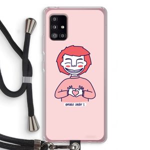 Hartje: Samsung Galaxy A51 5G Transparant Hoesje met koord