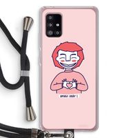 Hartje: Samsung Galaxy A51 5G Transparant Hoesje met koord