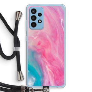 Roze explosie: Samsung Galaxy A52 Transparant Hoesje met koord