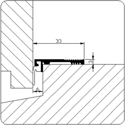 Tochtslijtstrip alu 826/anb6 33x3mm