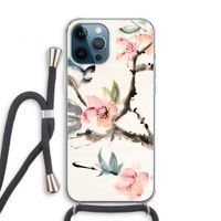 Japanse bloemen: iPhone 12 Pro Transparant Hoesje met koord