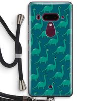 Diplodocus: HTC U12+ Transparant Hoesje met koord