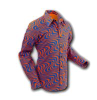 Chenaski Wavyline 70s Shirt Orange Blue-XXL