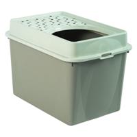 Rotho eco berty kattenbak met boveningang cappuccino/zand