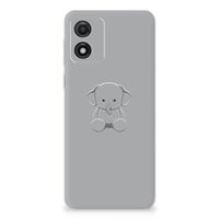 Motorola Moto E13 Telefoonhoesje met Naam Grijs Baby Olifant - thumbnail