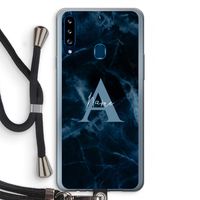 Midnight Marble: Samsung Galaxy A20s Transparant Hoesje met koord