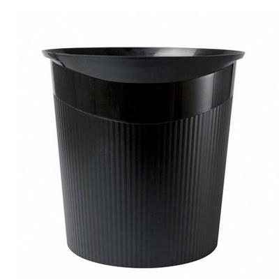 Kantoor vuilnisbak/papierbak - zwart - 13 liter - kunststof - 28 x 28 cm