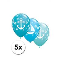 5x stuks Marine/maritiem thema party ballonnen - thumbnail