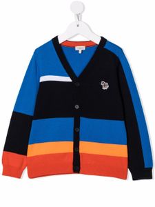 Paul Smith Junior cardigan Big-Pony à design à empiècements - Bleu