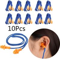 10 stuks zachte silicone gesnoerd oor pluggen oren beschermer herbruikbare gehoorbescherming ruisonderdrukking oordopjes