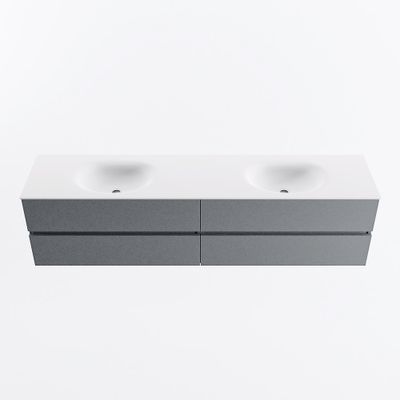MONDIAZ VICA 200cm badmeubel onderkast Plata 4 lades. Wastafel MOON dubbel zonder kraangat, kleur Talc.