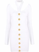 Balmain robe en maille à dos ouvert - Blanc