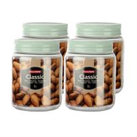 Plasticforte keuken voorraadpot - Set van 4x stuks - weckpot - mintgroen - 1 liter - kunststof Plasticforte keuken voorraadpot - Set van 4x stuks - weckpot - mintgroen - 1 liter - kunststof