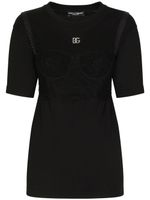 Dolce & Gabbana t-shirt à détail de soutien-gorge - Noir