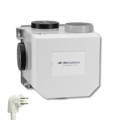 Itho Daalderop CVE-S Woonhuisventilator - Capaciteit 325 m³/h - Met Vochtsensor & Bediening & 4 Ventielen - Perilex Stekker