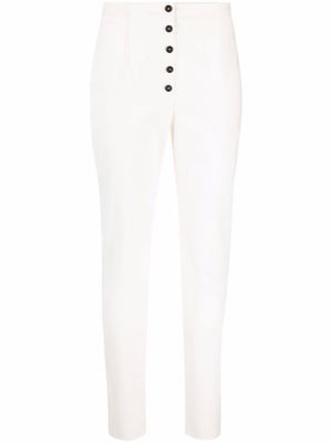Philosophy Di Lorenzo Serafini pantalon slim en toile à taille haute - Blanc