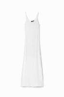 Opengewerkte midi-jurk schouderbandjes - WHITE - S