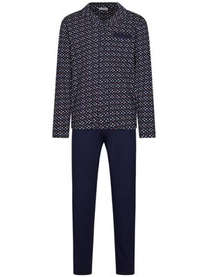 Katoenen heren doorknooppyjama grafisch Katoenen heren doorknooppyjama grafisch