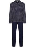 Katoenen heren doorknooppyjama grafisch