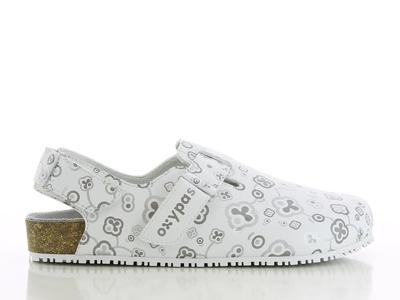 Oxypas muil met band Bianca | Wit/Zilver | Maat 41 - 00,154,182,41