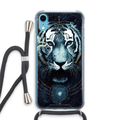 Darkness Tiger: iPhone XR Transparant Hoesje met koord