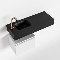 Toiletmeubel Mondiaz Andor | 80 cm | Meubelkleur Talc | Lex vrijhangend wastafel Urban Links | 1 kraangat