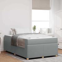 Bedframe met matras met matras Lichtgrijs 120 x 200 cm Stof