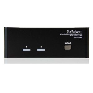 StarTech.com 2-poort Dual DVI USB KVM-switch met Audio en USB 2.0-hub