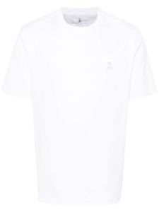 Brunello Cucinelli t-shirt en coton à logo brodé - Blanc