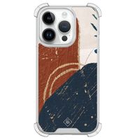 iPhone 14 Pro siliconen shockproof hoesje - Abstract terracotta
