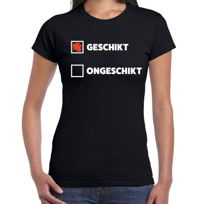 Geschikt - Ongeschikt fun t-shirt zwart dames Geschikt - Ongeschikt fun t-shirt zwart dames