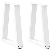 Eettafelpoten 2 st V-vormig 28x(42-43,3) cm staal wit Eettafelpoten 2 st V-vormig 28x(42-43,3) cm staal wit