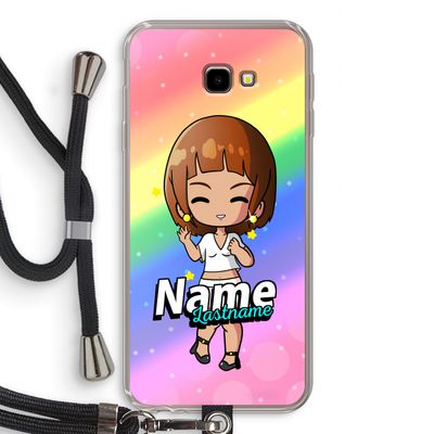 Chibi Maker vrouw: Samsung Galaxy J4 Plus Transparant Hoesje met koord