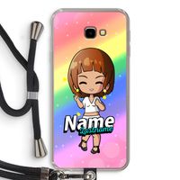 Chibi Maker vrouw: Samsung Galaxy J4 Plus Transparant Hoesje met koord