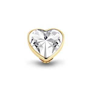 Melano Twisted Heart Steentje Crystal Goud