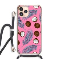 Kokosnoot roze: iPhone 11 Pro Max Transparant Hoesje met koord