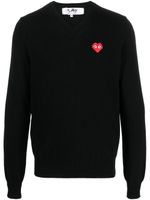 Comme Des Garçons Play pull en laine à col v - Noir