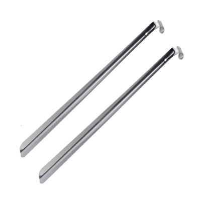 Schoenlepel - 2x - lang - metaal - zilver - 51 cm - schoentrekker