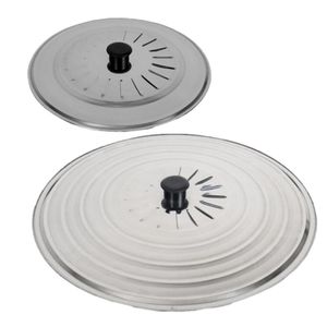 Set van 2x stuks universele RVS spatdeksels/pannendeksels met stoomuitlaat 30 cm/40 cm