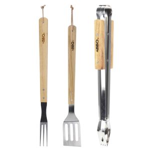 BBQ/barbecue gereedschap set 3-delig tang, spatel en vork 45 cm