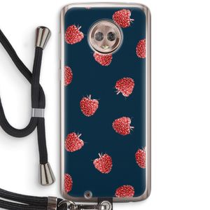 Framboosjes: Motorola Moto G6 Transparant Hoesje met koord