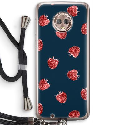 Framboosjes: Motorola Moto G6 Transparant Hoesje met koord