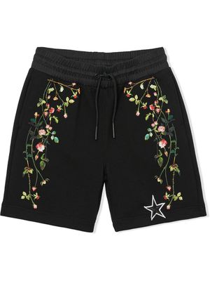 Burberry Kids short à fleurs - Noir